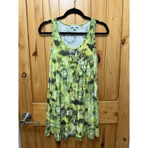 Earthbound Trading Co Dress Womens S Yellow Multicolor Boho Tie Dye Sundress